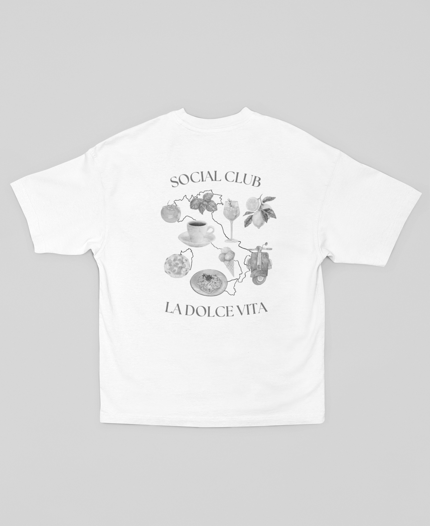 Bio - Oversized Shirt "Social Club La Dolce Vita"